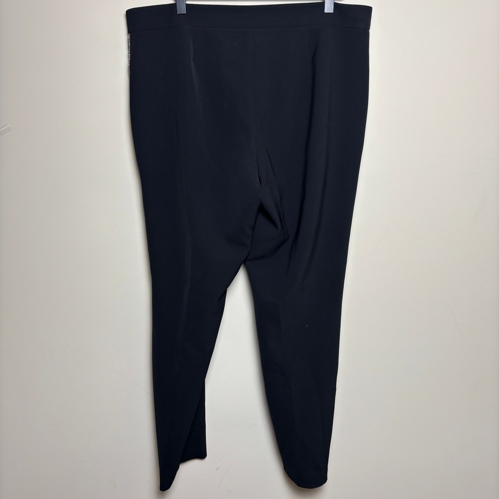 Lafayette 148 NY Manhattan Black Tapered Silver Bead Side Stripe Pants Womens 12 - Picture 7 of 9